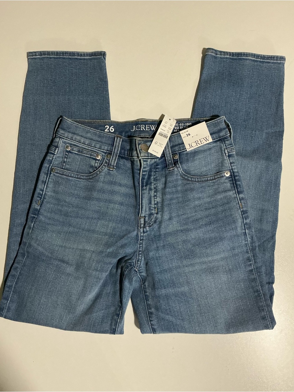 J. Crew woman’s  Straight Jeans in Light-Medium Blue Wash